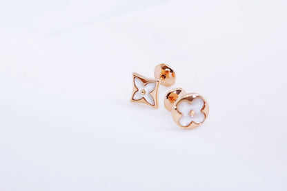 [Sophire Jewelry ]STAR AND SUN PINK GOLD MOP STUD EARRINGS