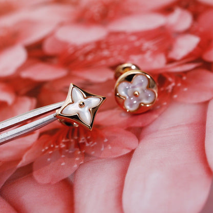 [Sophire Jewelry ]STAR AND SUN PINK GOLD MOP STUD EARRINGS