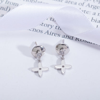 [Sophire Jewelry ]VIDYLLE SILVER DIAMOND MINI DROP EARRINGS