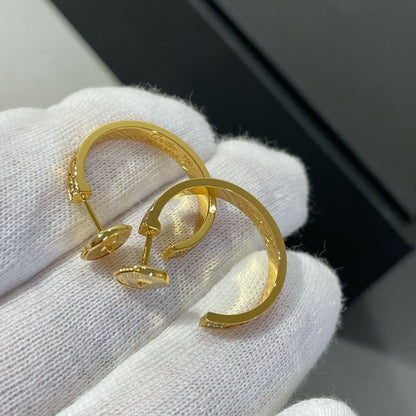 [Sophire Jewelry ]LOVE DIAMOND GOLD HOOP EARRINGS