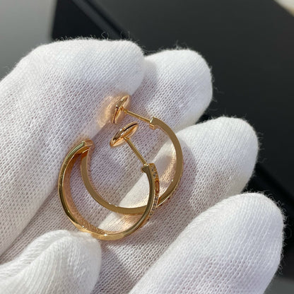 [Sophire Jewelry ]LOVE DIAMOND PINK GOLD HOOP EARRINGS