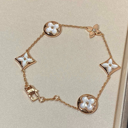 [Sophire]STAR AND SUN 5 MOTIF MOP ROSE GOLD BRACELET