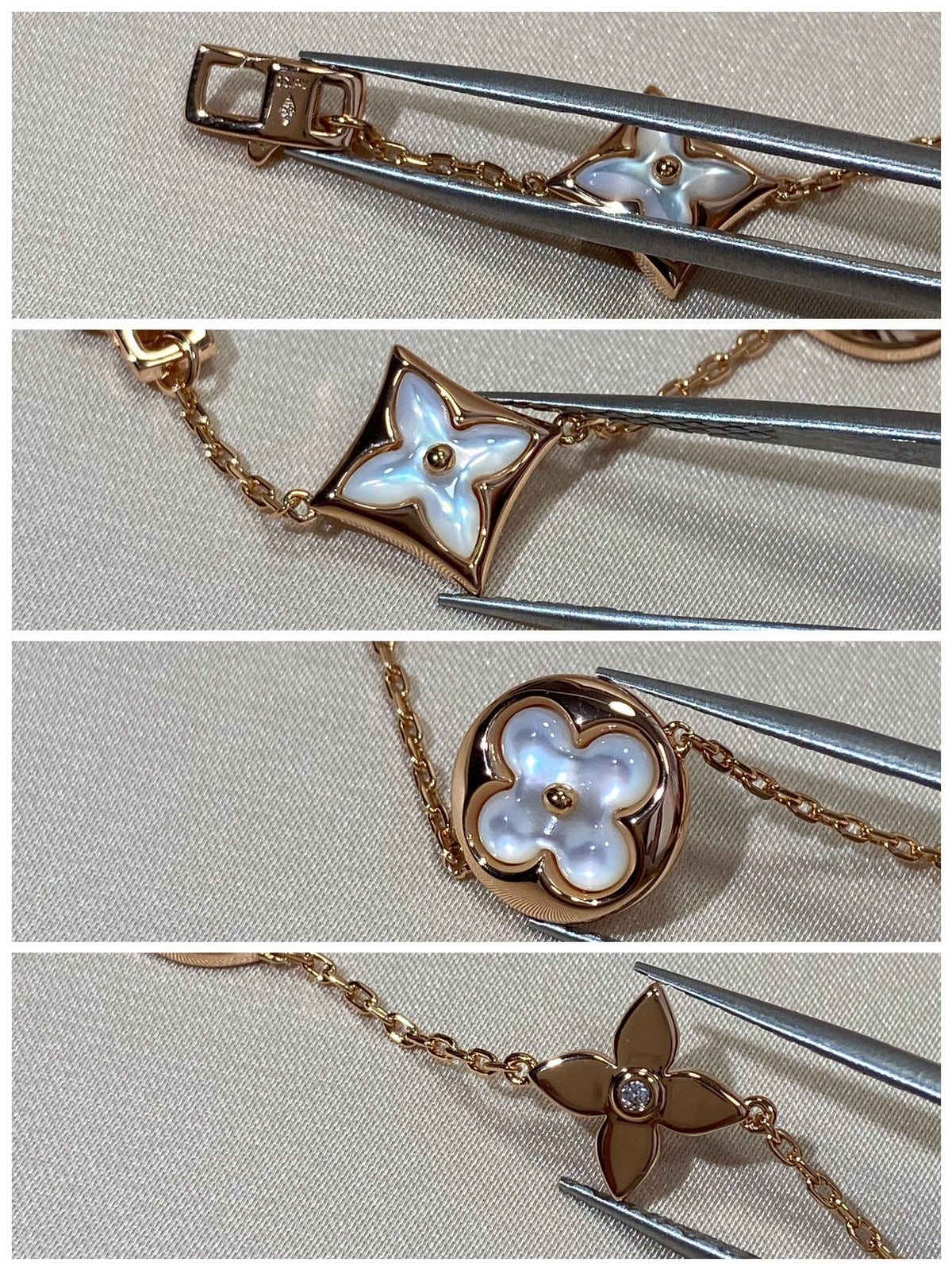 [Sophire Jewelry ]STAR AND SUN 5 MOTIF MOP PINK GOLD BRACELET