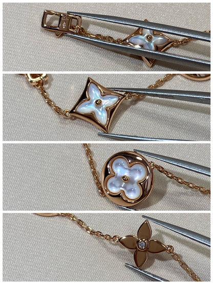 [Sophire Jewelry ]STAR AND SUN 5 MOTIF MOP PINK GOLD BRACELET