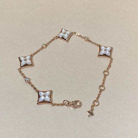 [Sophire]STAR 4 MOTIF MOP DIAMOND ROSE GOLD BRACELET