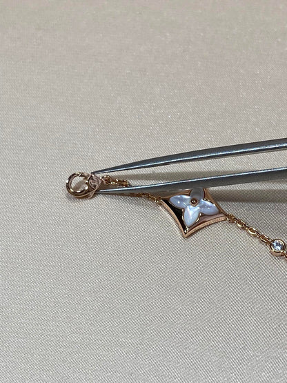 [Sophire Jewelry ]STAR 4 MOTIF MOP DIAMOND PINK GOLD BRACELET