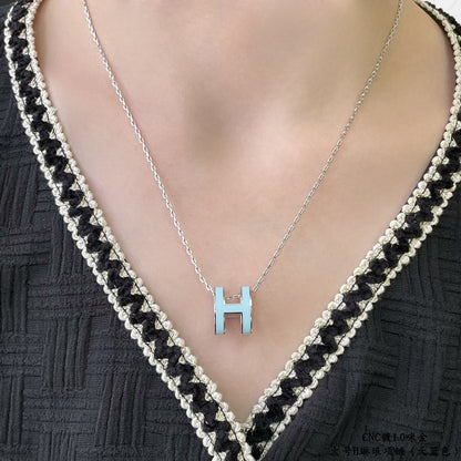 [Sophire Jewelry ]POP H SKY BLUE NECKLACE