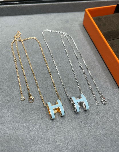 [Sophire Jewelry ]POP H SKY BLUE NECKLACE