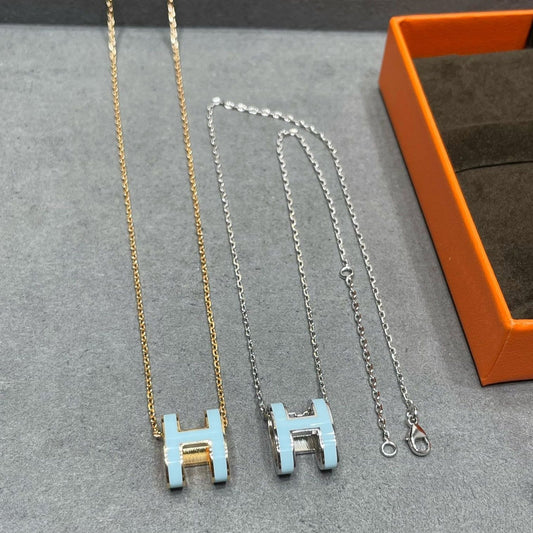 [Sophire]POP H SKY BLUE NECKLACE