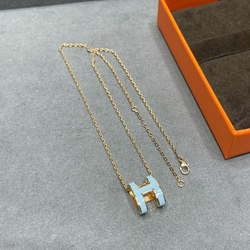 [Sophire Jewelry ]POP H SKY BLUE NECKLACE