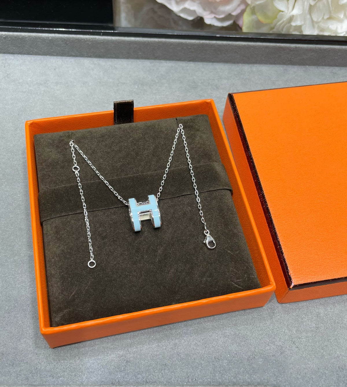 [Sophire Jewelry ]POP H SKY BLUE NECKLACE