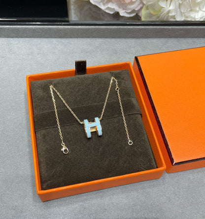 [Sophire Jewelry ]POP H SKY BLUE NECKLACE
