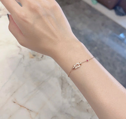 [Sophire Jewelry ]FORCE 10 DIAMOND CHAIN LINK PINK GOLD BRACELET