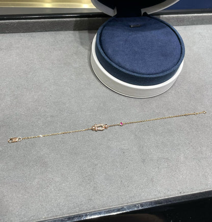 [Sophire Jewelry ]FORCE 10 DIAMOND CHAIN LINK PINK GOLD BRACELET