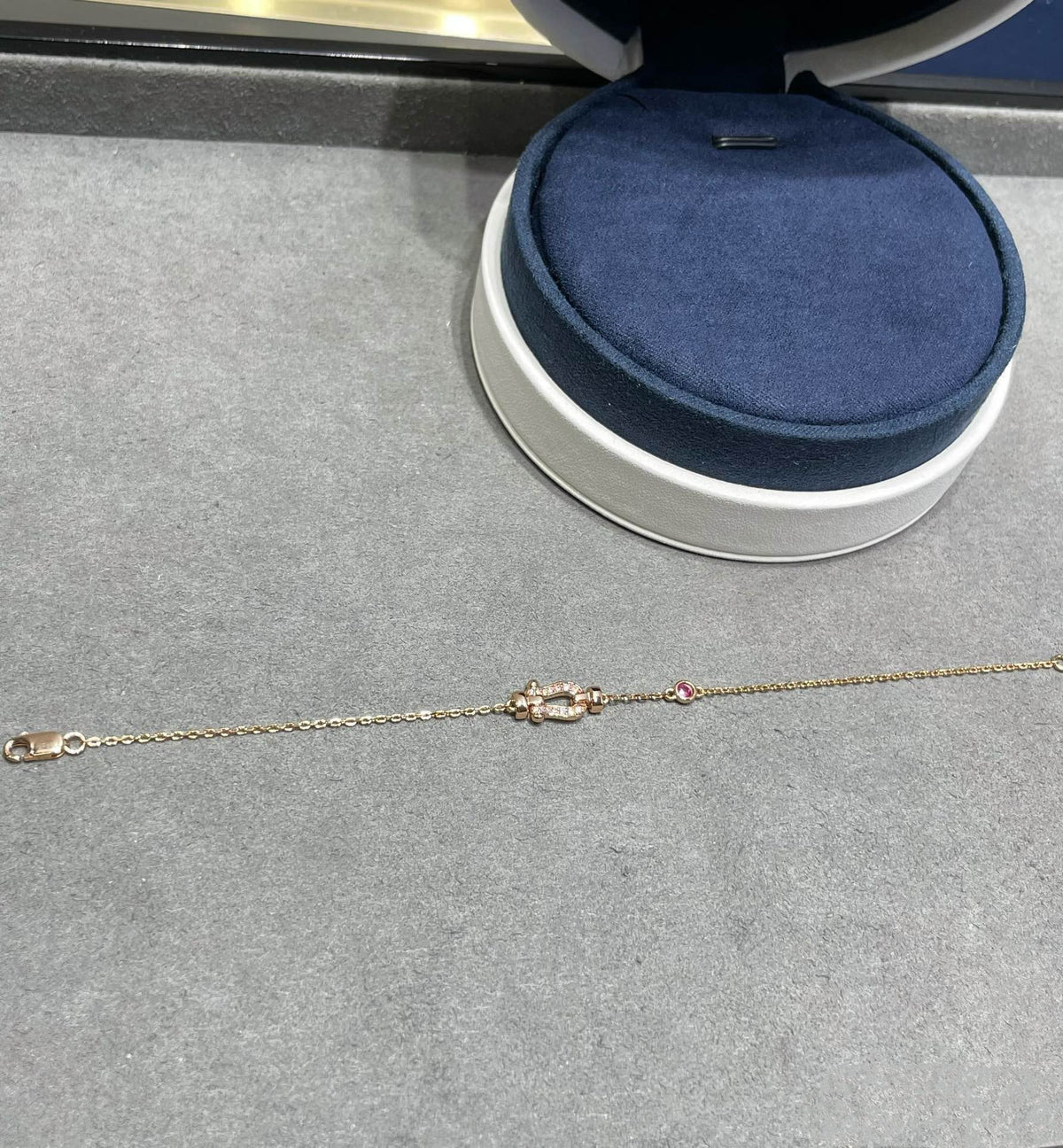 [Sophire Jewelry ]FORCE 10 DIAMOND CHAIN LINK PINK GOLD BRACELET