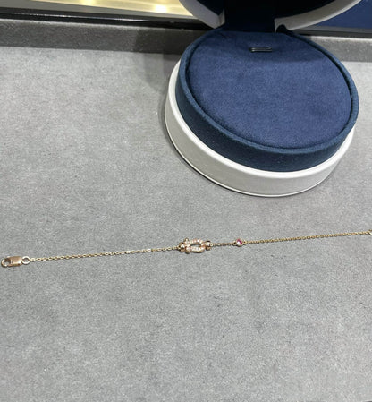 [Sophire Jewelry ]FORCE 10 DIAMOND CHAIN LINK PINK GOLD BRACELET