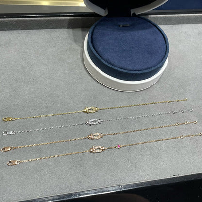 [Sophire Jewelry ]FORCE 10 DIAMOND CHAIN LINK PINK GOLD BRACELET