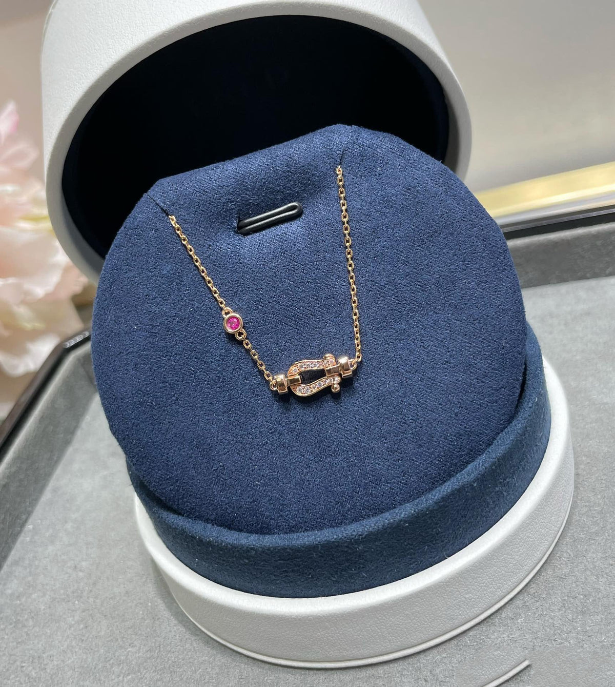 [Sophire Jewelry ]FORCE 10 DIAMOND CHAIN LINK PINK GOLD BRACELET