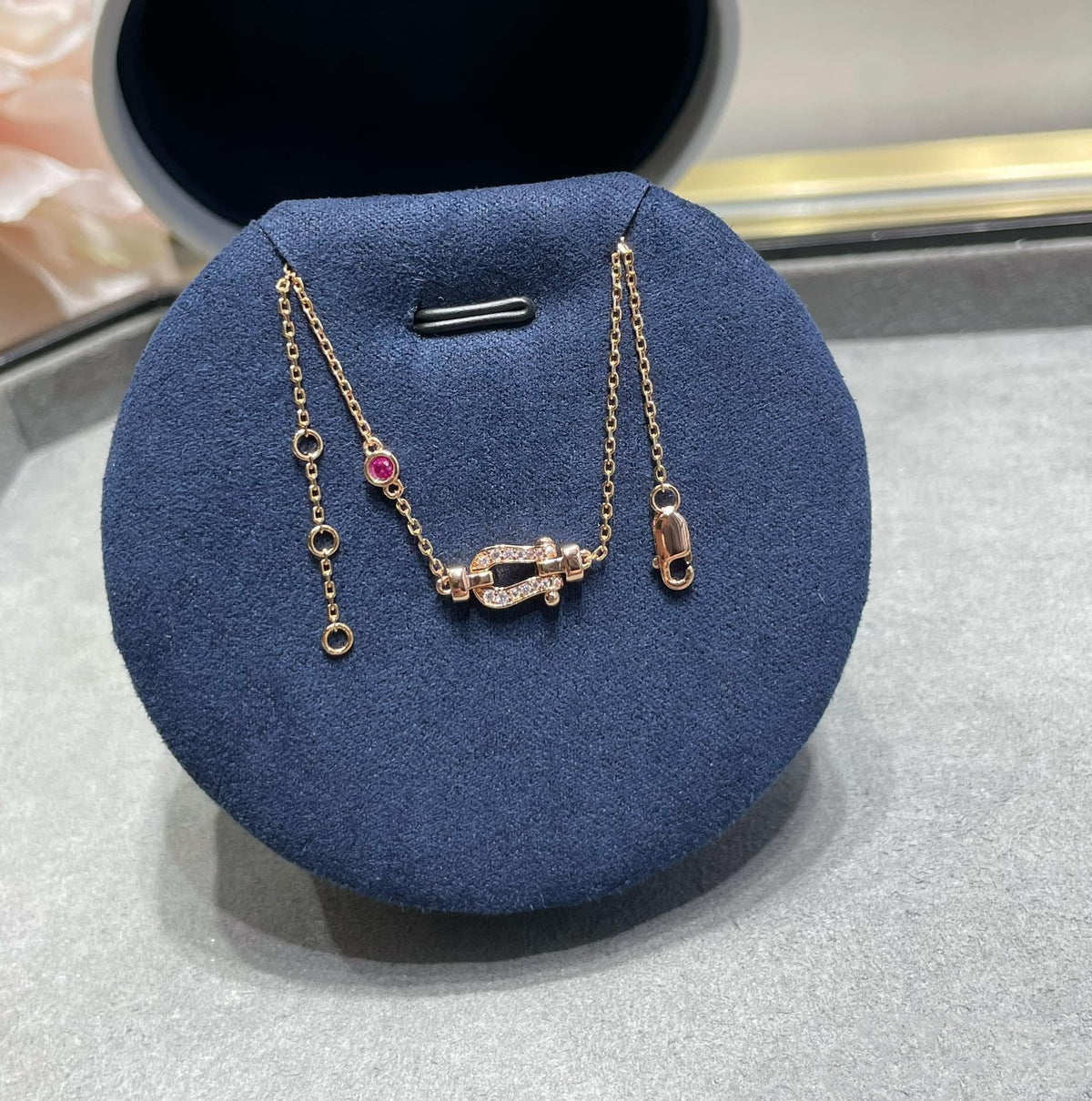 [Sophire Jewelry ]FORCE 10 DIAMOND CHAIN LINK PINK GOLD BRACELET