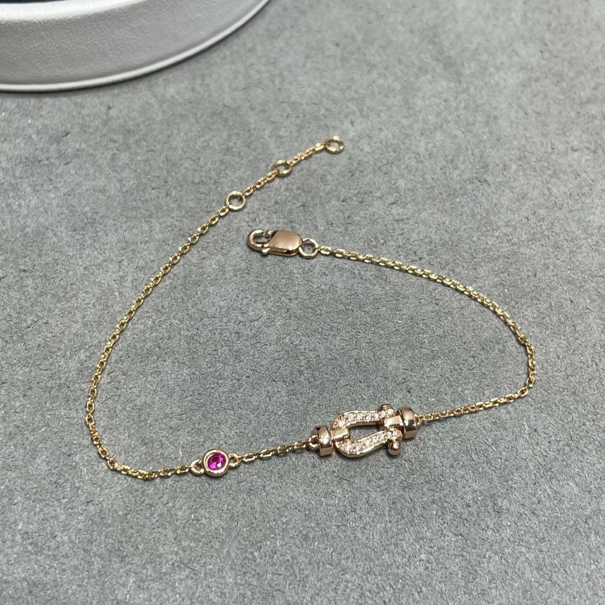 [Sophire Jewelry ]FORCE 10 DIAMOND CHAIN LINK PINK GOLD BRACELET