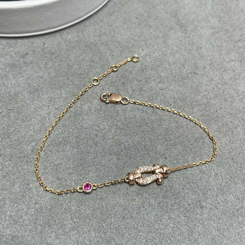 [Sophire Jewelry ]FORCE 10 DIAMOND CHAIN LINK PINK GOLD BRACELET