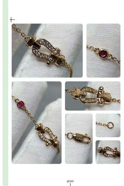 [Sophire Jewelry ]FORCE 10 DIAMOND CHAIN LINK PINK GOLD BRACELET