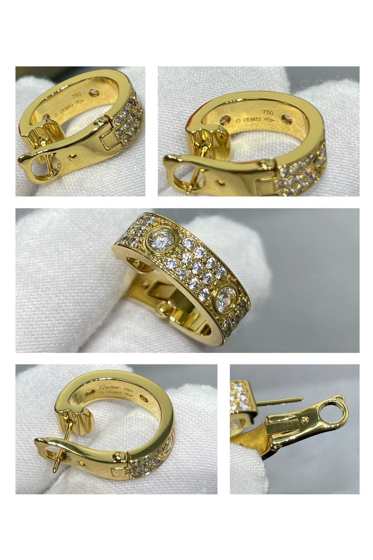 [Sophire Jewelry ]LOVE 5.5MM DIAMOND PAVED EARRINGS