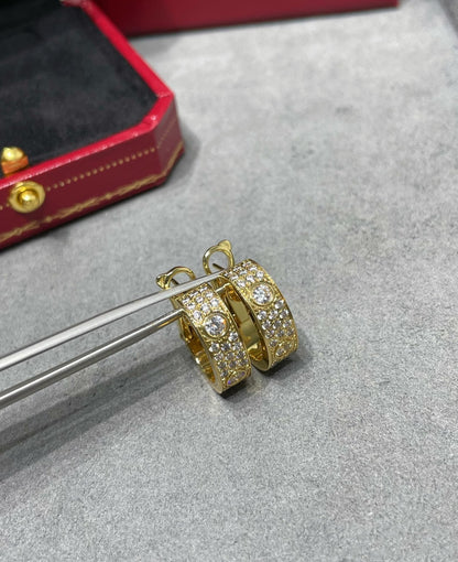 [Sophire Jewelry ]LOVE 5.5MM DIAMOND PAVED EARRINGS