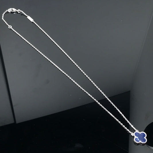 [Sophire Jewelry ]CLOVER PIETERSITE SILVER LONG NECKLACE