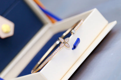 [Sophire Jewelry ]IDYLLE PINK GOLD OPEN BRACELET DIAMOND PAVED
