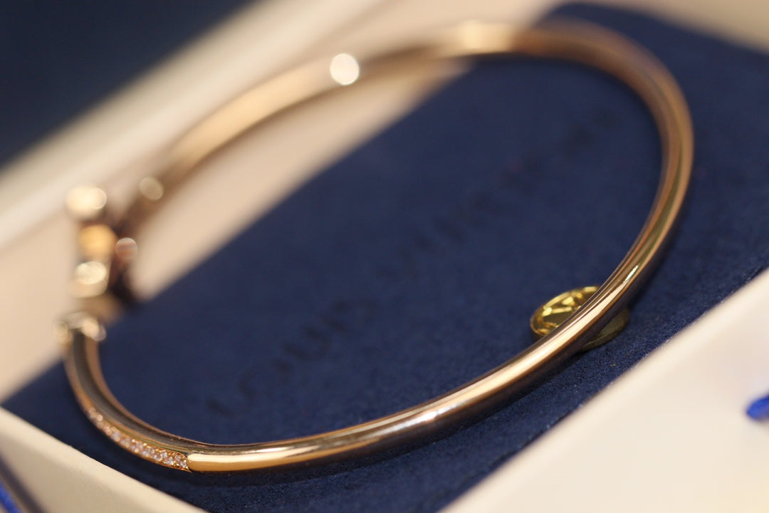 [Sophire Jewelry ]IDYLLE PINK GOLD OPEN BRACELET DIAMOND PAVED