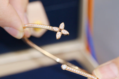 [Sophire Jewelry ]IDYLLE PINK GOLD OPEN BRACELET DIAMOND PAVED