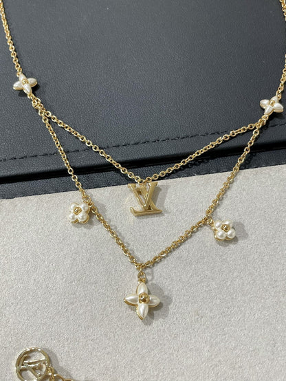 [Sophire Jewelry ]FLOWERGRAM GOLD MOP DOUBLE ROW NECKLACE