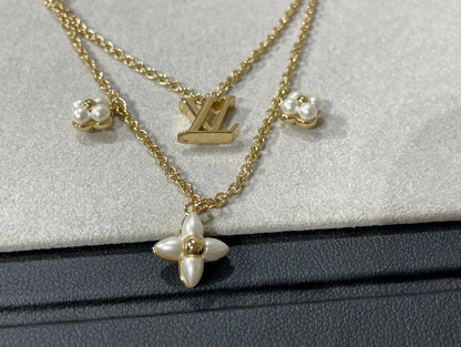 [Sophire Jewelry ]FLOWERGRAM GOLD MOP DOUBLE ROW NECKLACE