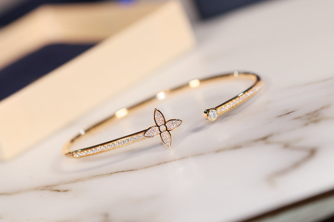 [Sophire Jewelry ]IDYLLE GOLD OPEN BRACELET DIAMOND PAVED
