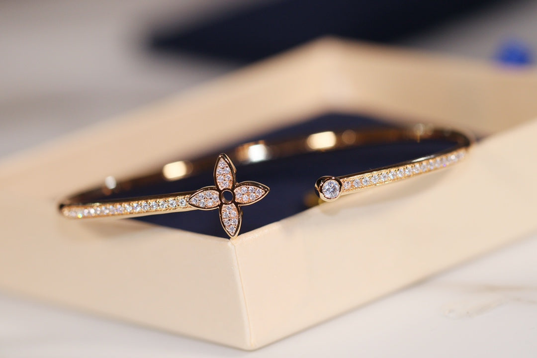 [Sophire Jewelry ]IDYLLE GOLD OPEN BRACELET DIAMOND PAVED