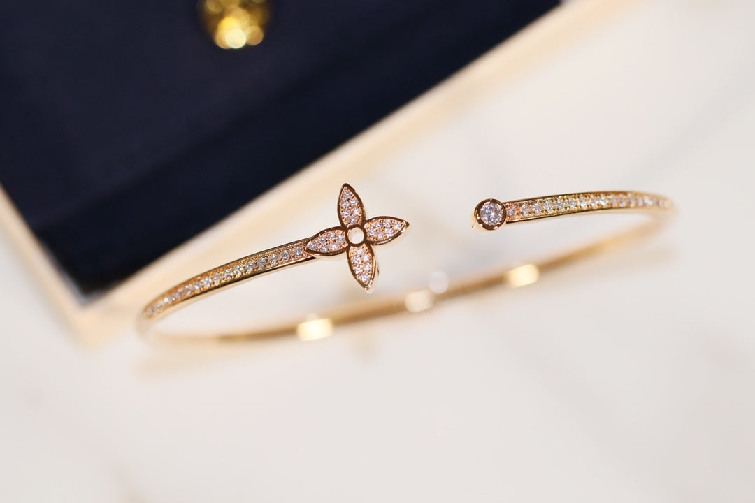 [Sophire Jewelry ]IDYLLE GOLD OPEN BRACELET DIAMOND PAVED
