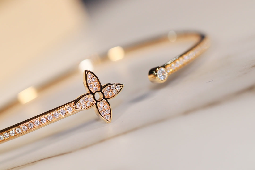 [Sophire Jewelry ]IDYLLE GOLD OPEN BRACELET DIAMOND PAVED