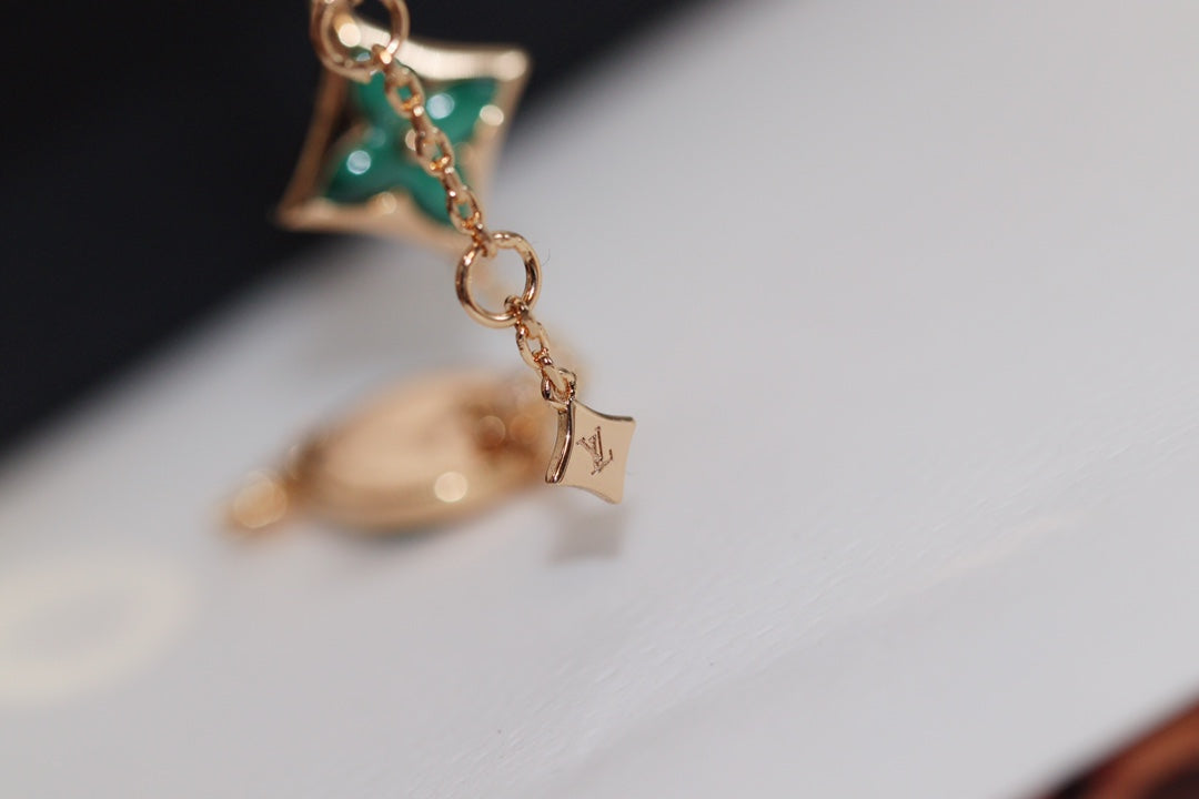 [Sophire Jewelry ]STAR AND SUN 4 MOTIF PINK GOLD MALACHITE BRACELET