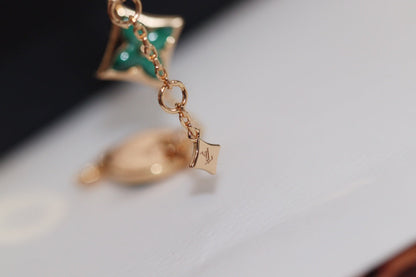 [Sophire Jewelry ]STAR AND SUN 4 MOTIF PINK GOLD MALACHITE BRACELET