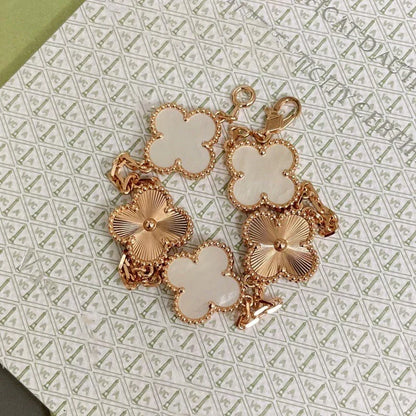 [Sophire Jewelry ]CLOVER WHITE PEARL MOP 5 MOTIF BRACELET COLLECTION