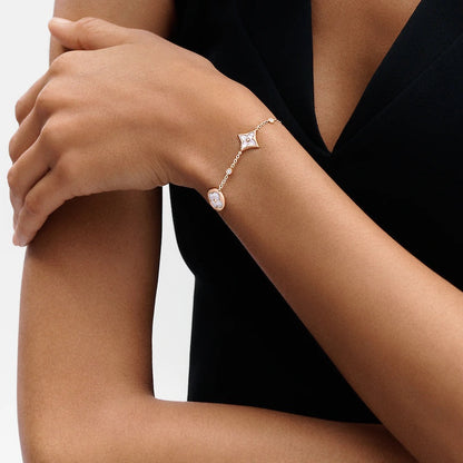 [Sophire Jewelry ]STAR AND SUN 4 MOTIF WHITE MOP PINK GOLD BRACELET