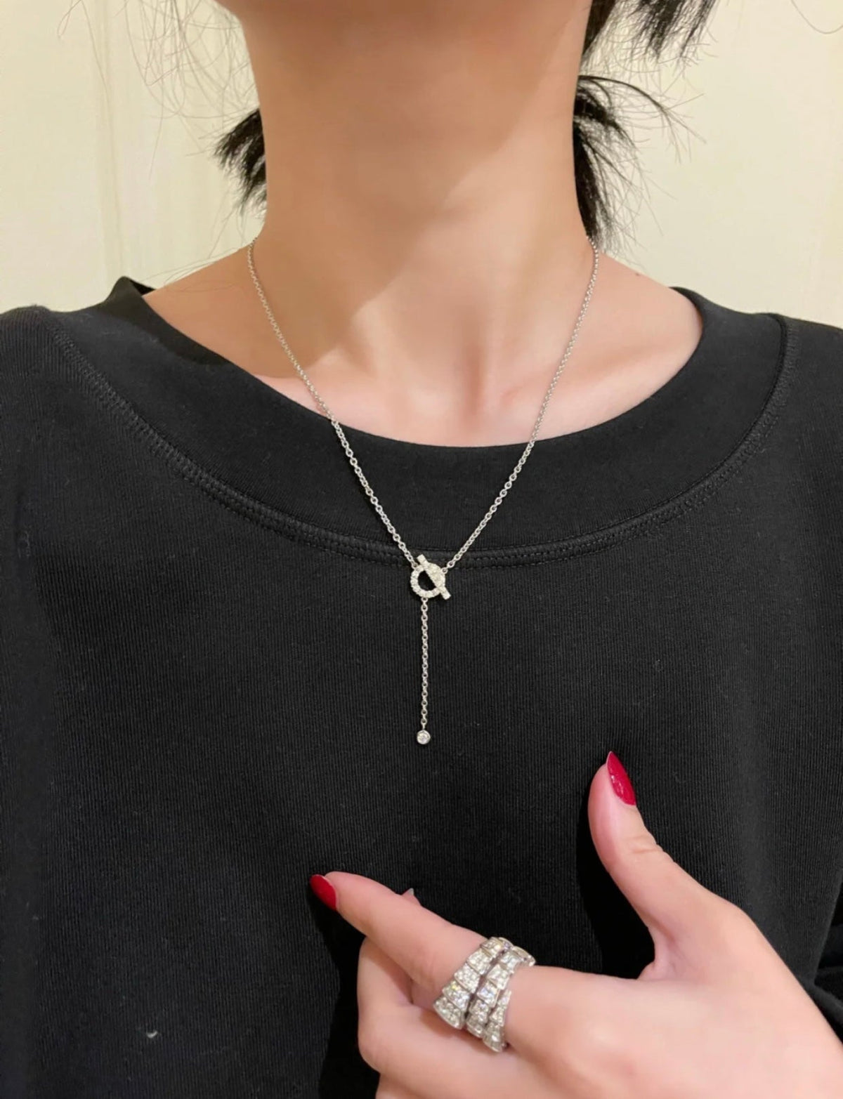 [Sophire Jewelry ]FINESSE SILVER DIAMOND NECKLACE