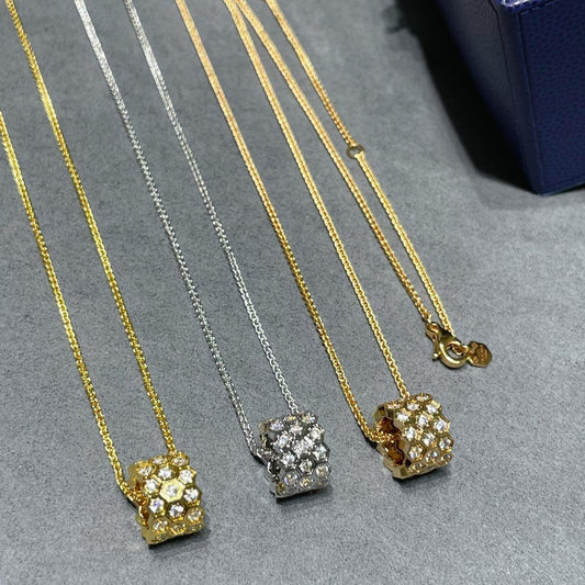 [Sophire]BEE LOVE DIAMOND PAVED 3 ROW NECKLACE
