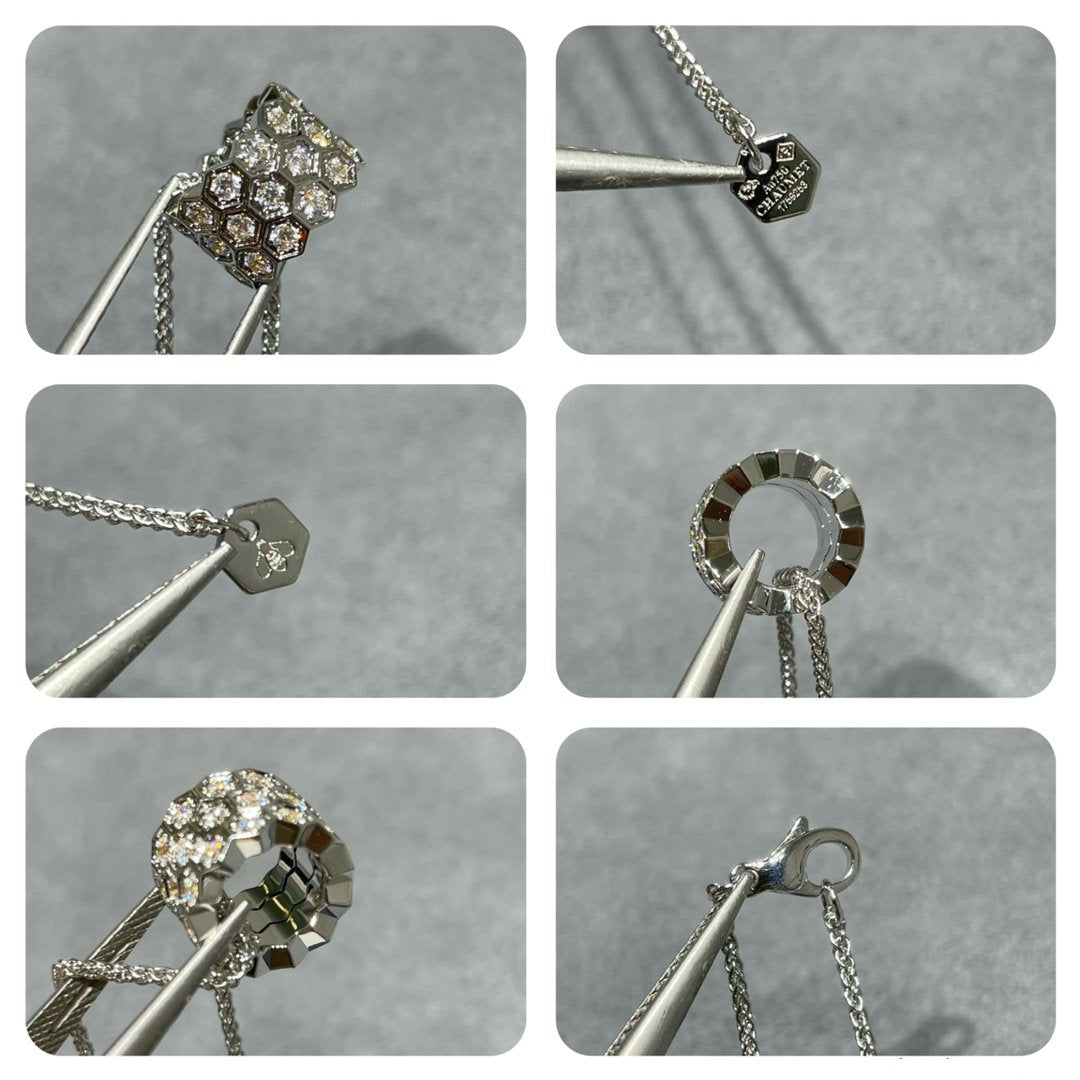 [Sophire Jewelry ]BEE LOVE DIAMOND PAVED 3 ROW NECKLACE