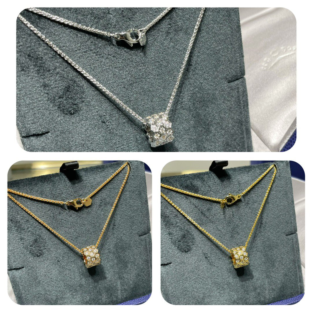 [Sophire Jewelry ]BEE LOVE DIAMOND PAVED 3 ROW NECKLACE