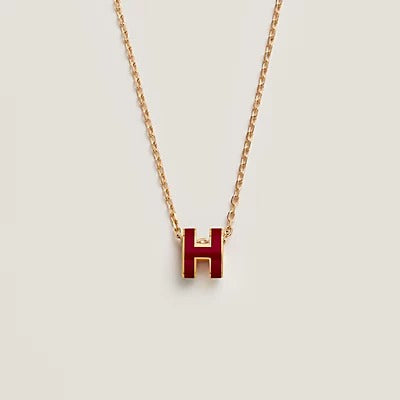 [Sophire]HM CLIC RED ENAMEL GOLD NECKLACE