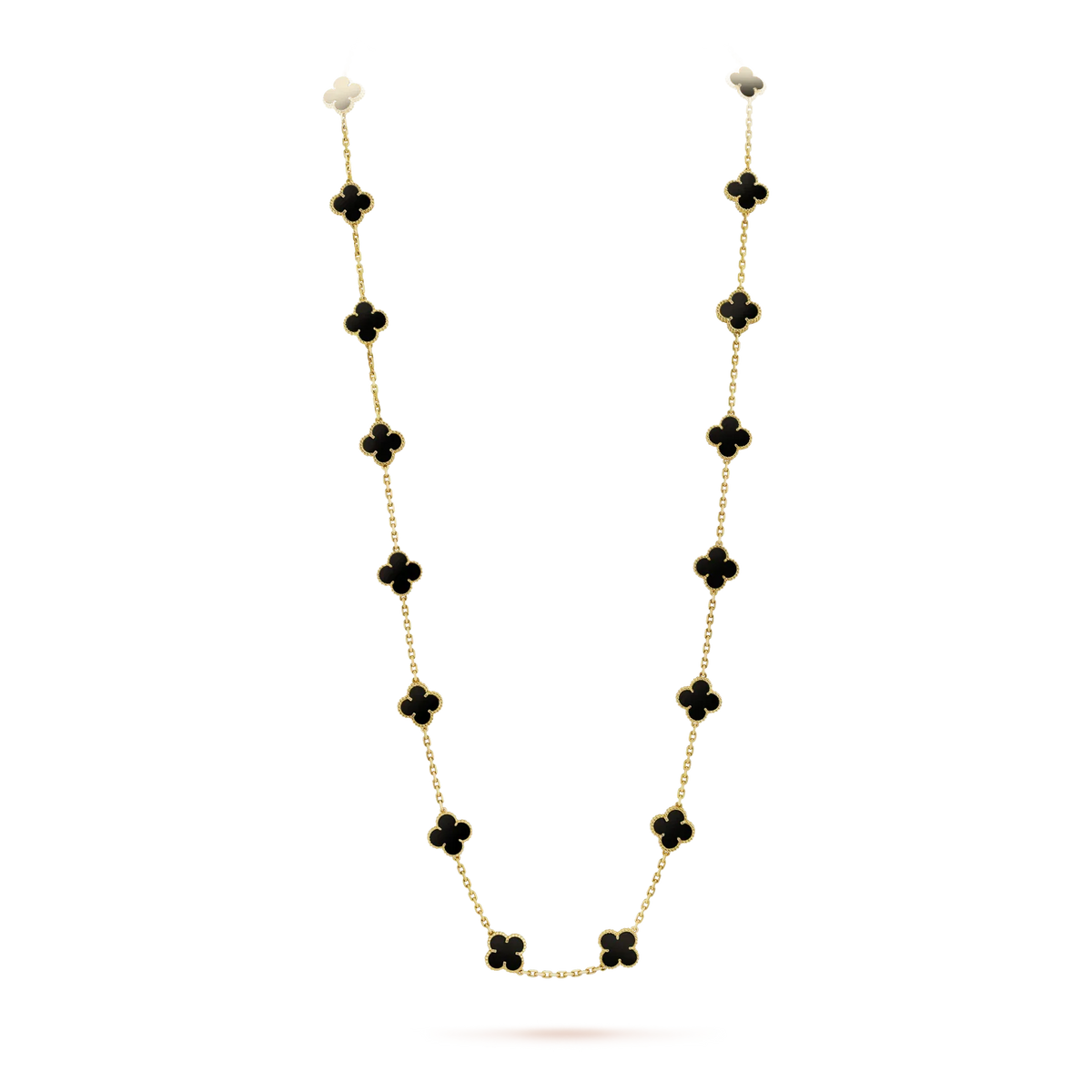 [Sophire Jewelry ]CLOVER 20 MOTIFS ONYX NECKLACE