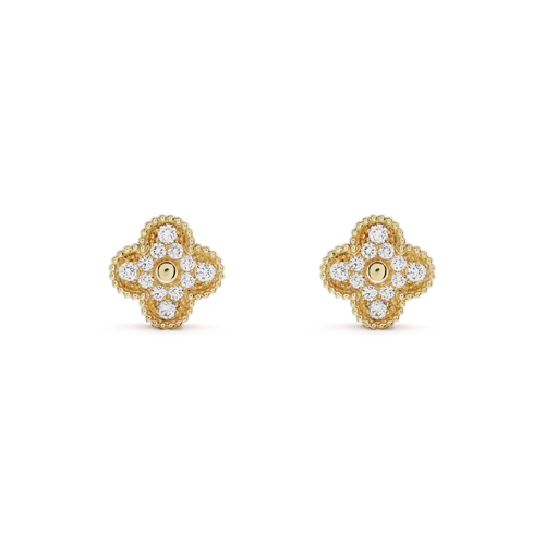 [Sophire Jewelry ]CLOVER MEDIUM 1 MOTIFS FUll DIAMOND EARRINGS