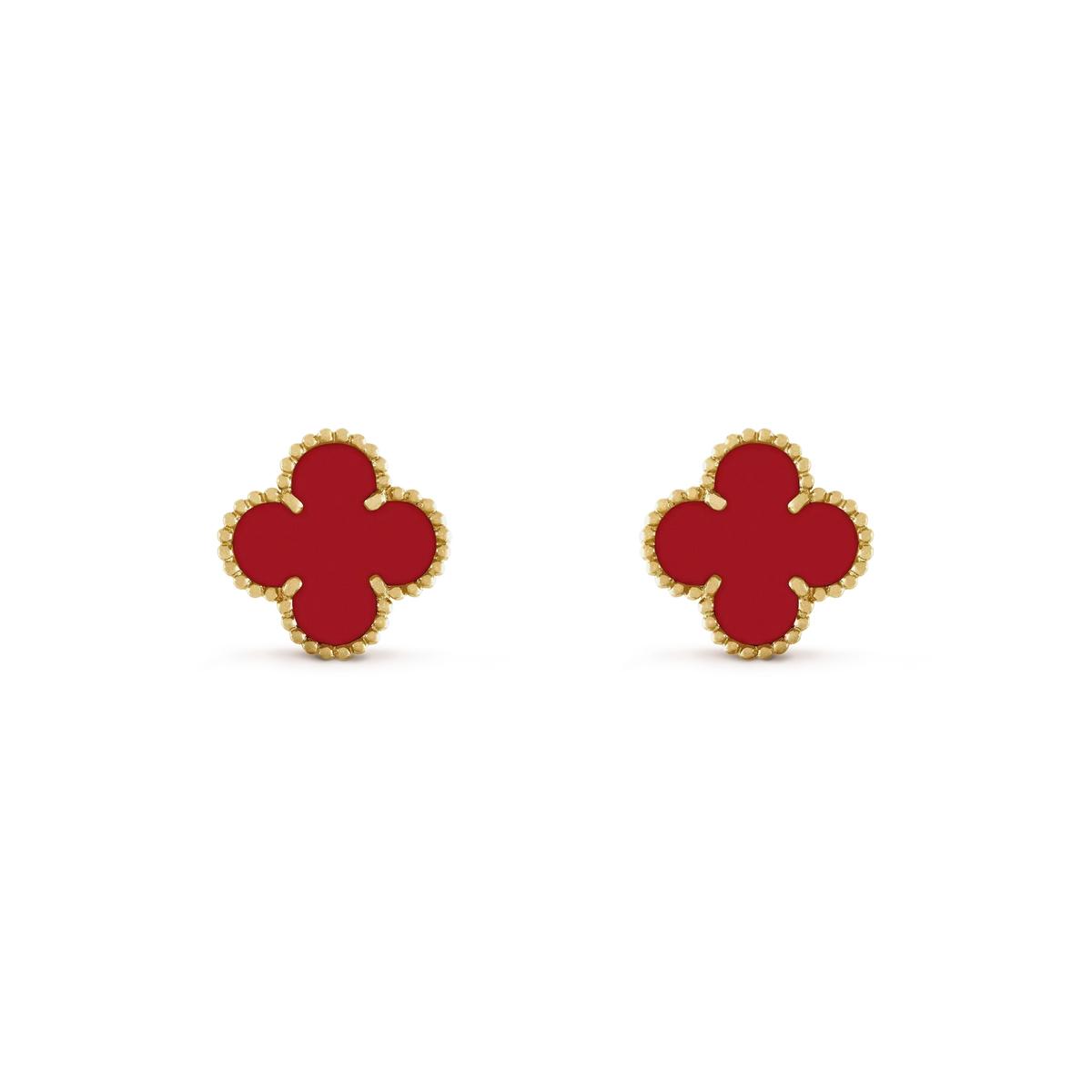 [Sophire Jewelry ]CLOVER MINI 9.5MM CARNELIAN EARRINGS